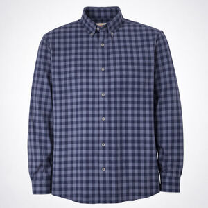 Mizzen+Main Flannel Gingham Check Shirt Mens XL Blue Trim Fit Button Down LS